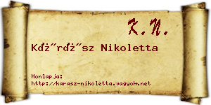Kárász Nikoletta névjegykártya