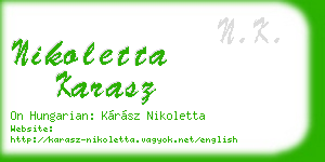 nikoletta karasz business card