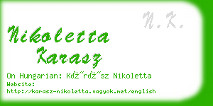 nikoletta karasz business card